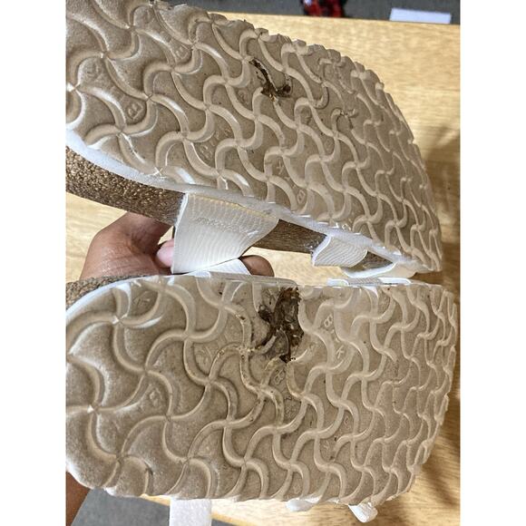 Birkenstock Women's Size 37 U.S 6-6.5 Franca Birko-Flor Shiny Lizard White - Picture 8 of 9